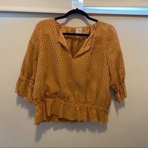 Halston Silk Gold Blouse